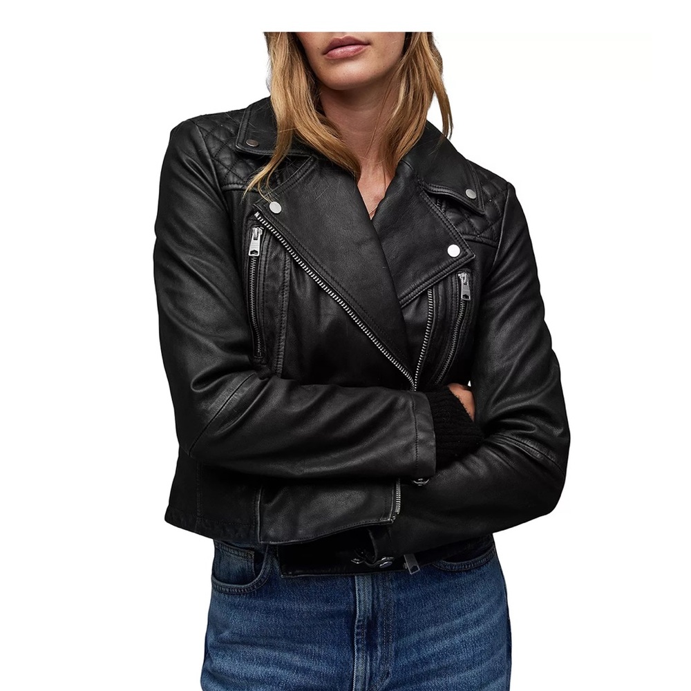 ALLSAINTS cargo quilted biker jacket